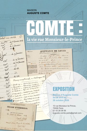 Exposition "Comte: la vie rue Monsieur-le-Prince" à la Maison d'Auguste Comte