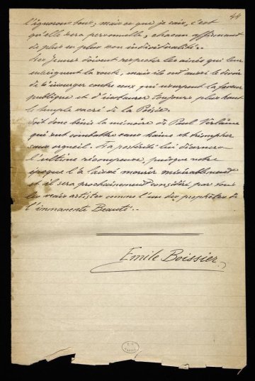 Paul Verlaine, une conférence inédite d’un poète nantais méconnu, Émile Boissier (1870 – 1905)