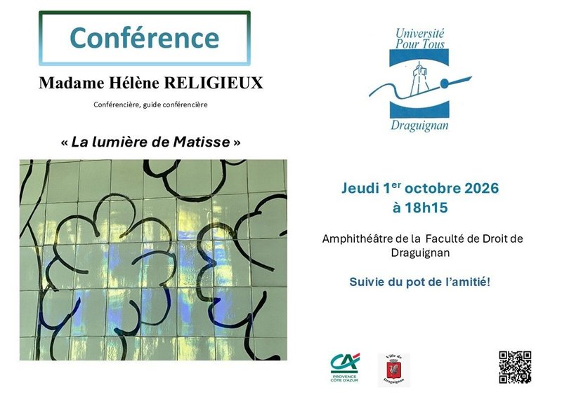 Conférence - La lumière de Matisse