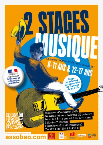 Stage musique ado à Toulouse octobre 2026