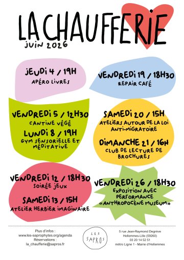 Programmation de juin à la Chaufferie