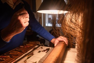 Visite d'un atelier de tissage