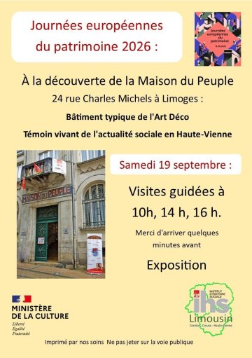 Visites guidées de la maison du peuple de Limoges