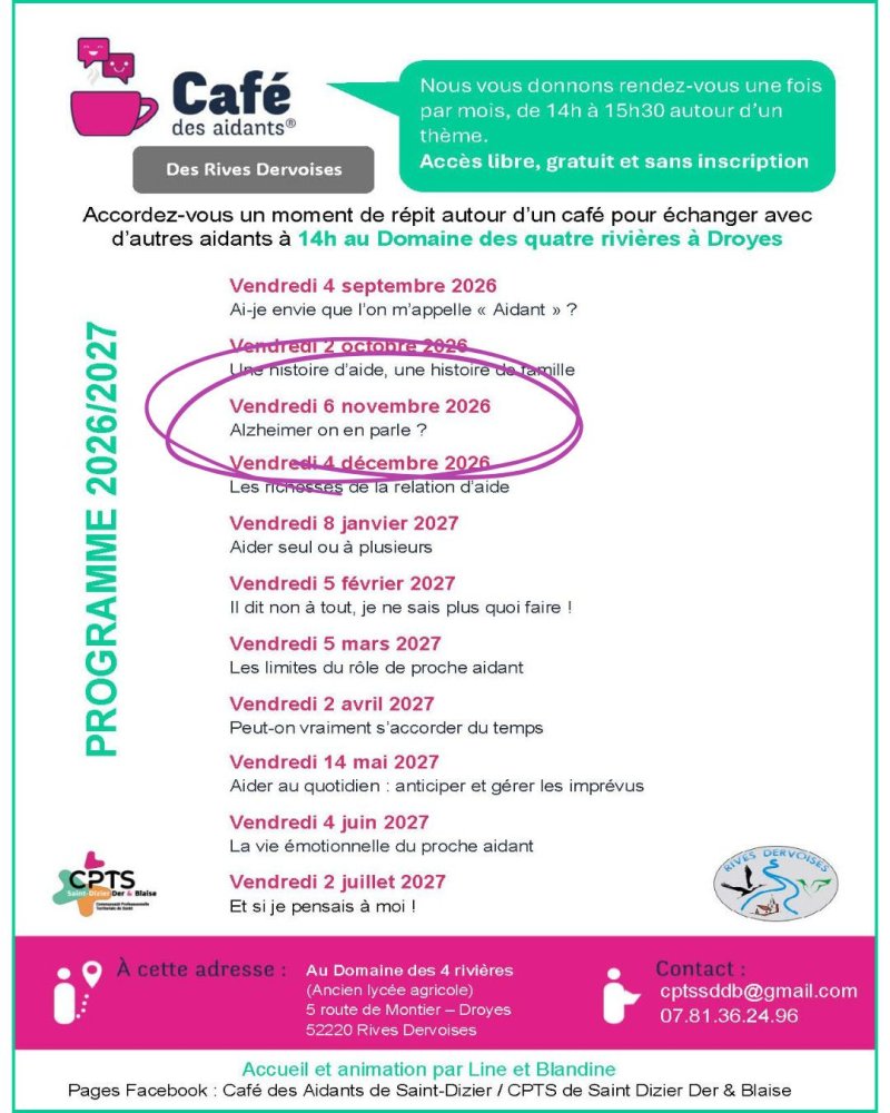 Café des Aidants© – Rives Dervoises (Droyes) : Alzheimer on en parle ?