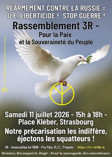Réarmement contre la Russie = U.E. liberticide et antisociale ! Stop Guerre !