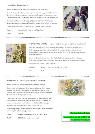 Atelier créatif chez Herbes de Menou : Kokedama & Crocus : Prenez de la hauteur !