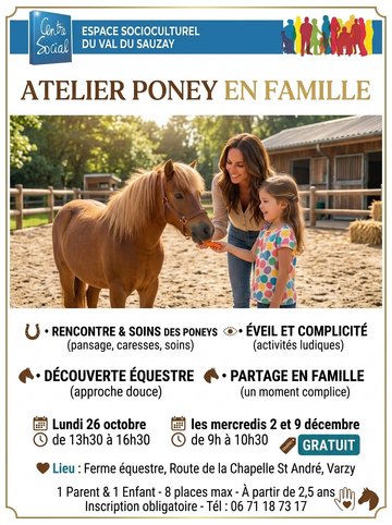 Atelier poney en famille