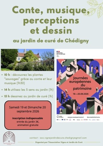 Dessin au jardin de curé de Chédigny