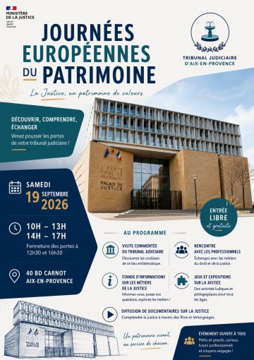 Visite commentée du tribunal judiciaire d'Aix-en-Provence