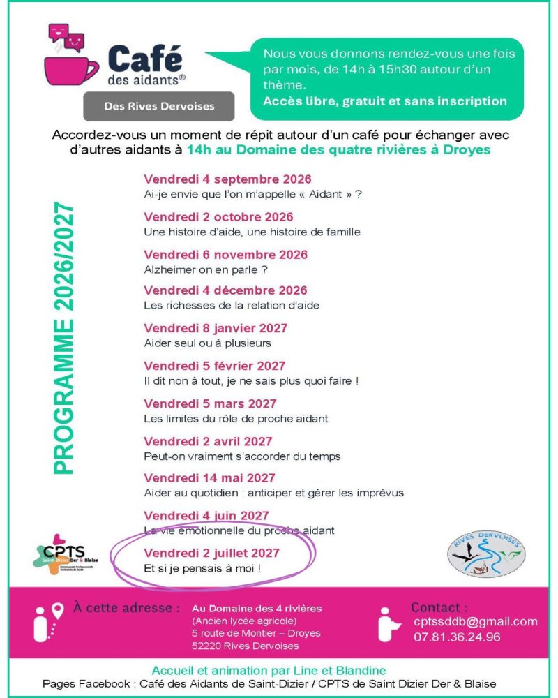 Café des Aidants© – Rives Dervoises (Droyes) : Et si je pensais à moi !