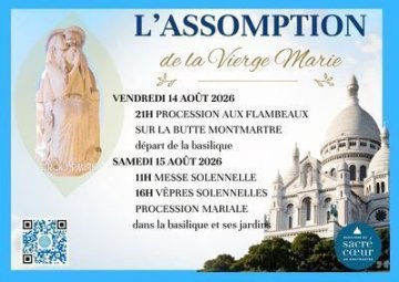 Assomption de la Vierge Marie à la Basilique du Sacré-Coeur : Procession aux flambeaux