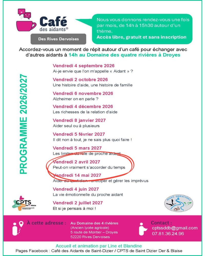 Café des Aidants© – Rives Dervoises (Droyes) : Peut-on vraiment s’accorder du temps