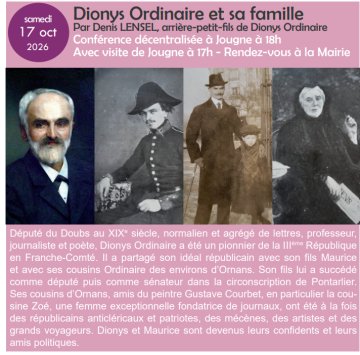 Conférence Dyonys Ordinaire et sa famille