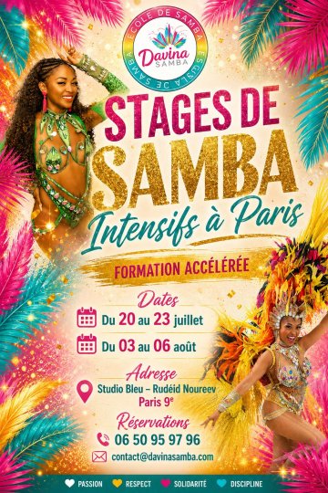 Apprendre la Samba à Paris en juillet Août Rio cet été