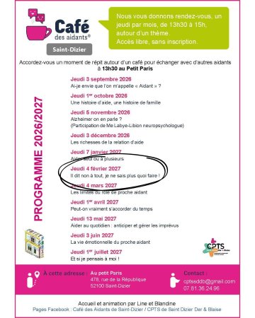 Café des Aidants – Saint-Dizier : Il dit non à tout, je ne sais plus quoi faire !