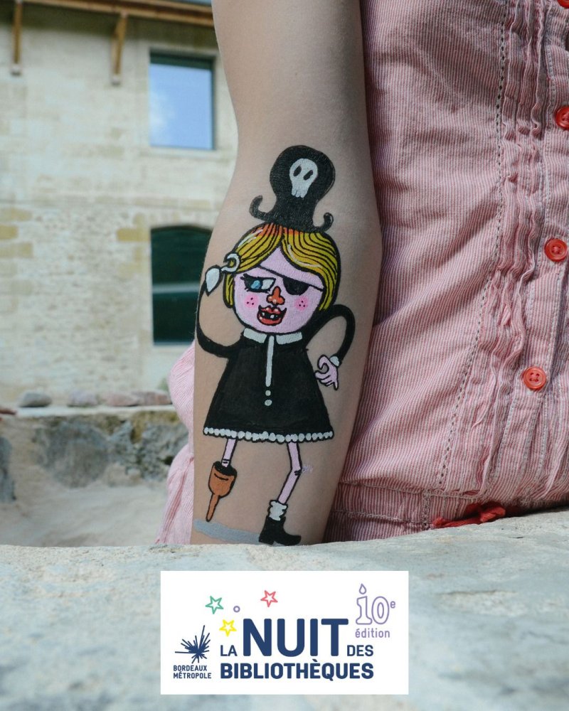 La Nuit des bibliothèques : tatouages éphémères des Skinjakin