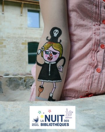 La Nuit des bibliothèques : tatouages éphémères des Skinjakin