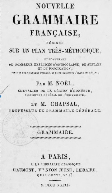 Conférence : L'enseignement en France au XIXe siècle, le cas de la langue française