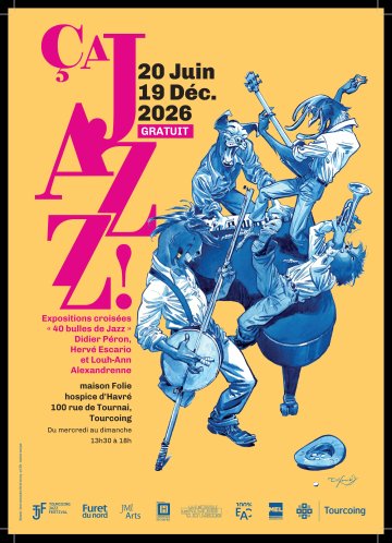 Visite libre de l’exposition ça Jazz ! « Jazz à voir » - Expositions croisées « 40 bulles de jazz » par Didier Péron & Hervé Escario et Louh-Ann
