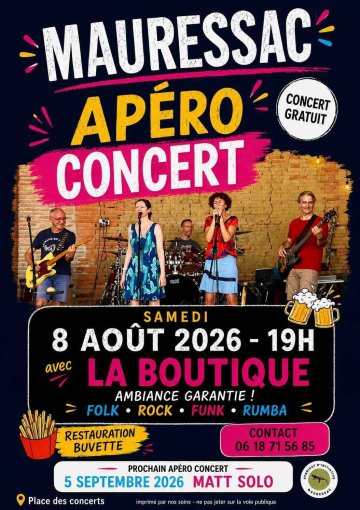 " La Boutique " en Apéro-Concert à Mauressac