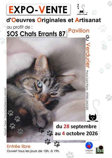 exposition artistique  SOS chats errants 87