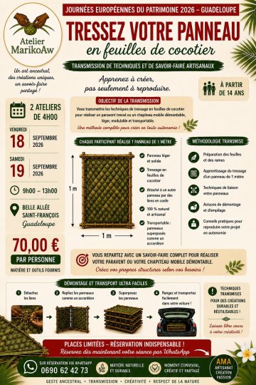 Tressez un panneau en feuilles de cocotier