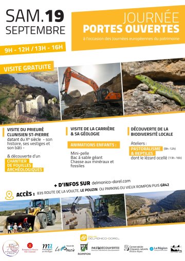 Carrière du Pouzin - Prieuré Clunisien du Xe siècle - chantier de fouilles archéologiques - activités enfants & biodiversité : le site varié du Pouzin