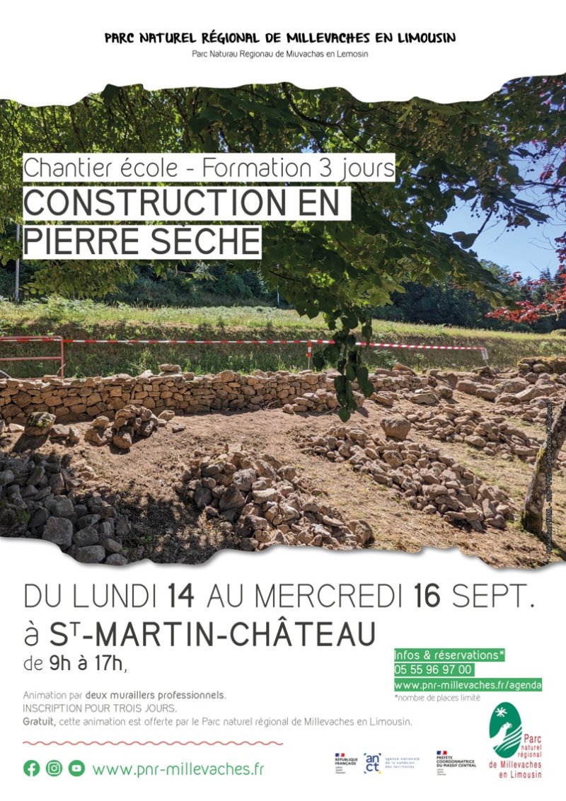 Chantier école de construction en pierre sèche - Formation 3 jours