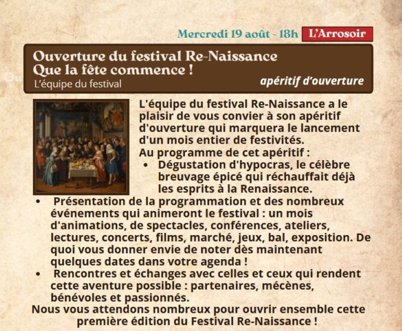 Ouverture du festival Re-Naissance à Figeac