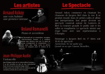Spectacle Musical : La promesse BREL