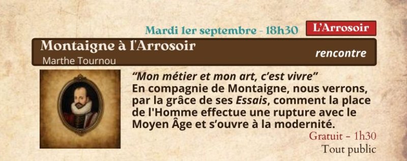 Festival Re-naissance à Figeac : Montaigne à l'Arrosoir