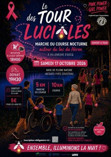 Tour des Lucioles – Marche/Course nocturne solidaire Octobre Rose au lac du Héron