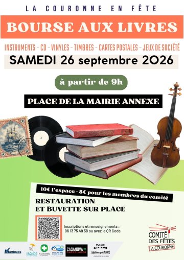 Bourse aux livres, instruments, CD, vinyles, timbres, cartes postales et jeux de société