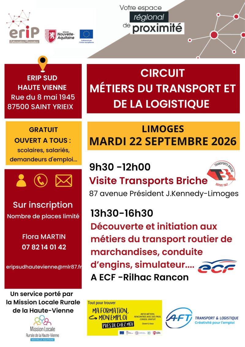 Circuit des métiers du transport et de la logistique