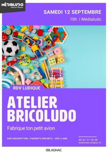 Atelier Bricoludo : fabrique ton petit avion - Samedi 12 septembre