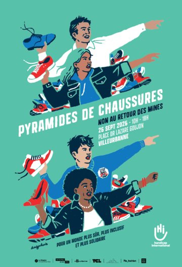 Les pyramides de chaussures de Handicap International - Villeurbanne