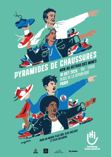 Les pyramides de chaussures de Handicap International - Paris