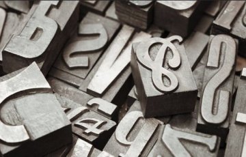 Typographie, gravure de mots imprimés