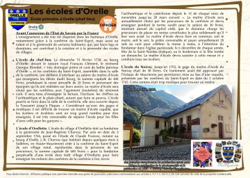 Les écoles d'Orelle autrefois