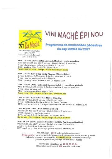RANDONNÉE PÉDESTRE "LORRAIN & MARIGOT + RESTO AQUARIUM"
