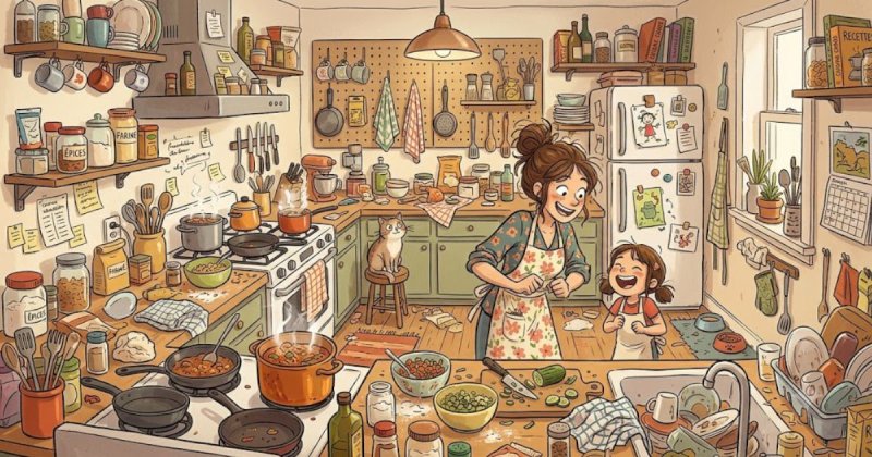 Joyeux bazar dans la cuisine