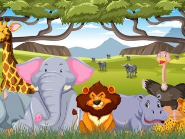 ANIMAUX DE LA SAVANE      EN GOMMETTES