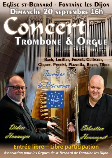Concert Trombone et Orgue à l'Eglise Saint-Bernard de Fontaine-lès-Dijon