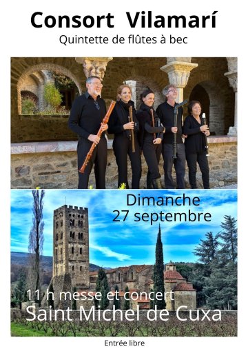 Concert du Consort Vilamarí -quintette de flûtes à bec- a Saint Michel de Cuxa.