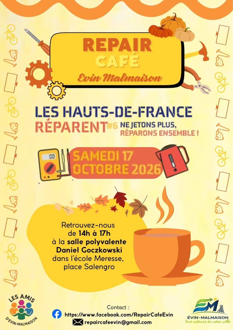Évin-Malmaison répare ! (14ème Repair Café)