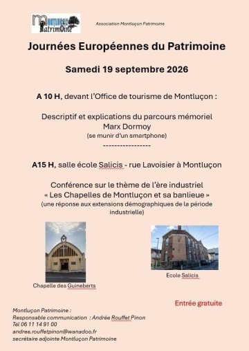 Conférence : « Les Chapelles de Montluçon et sa banlieue »