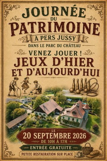Jeux d'hier et d'aujourd'hui dans la cour du Château de Pers
