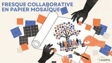 Fresque collaborative en papier mosaïque