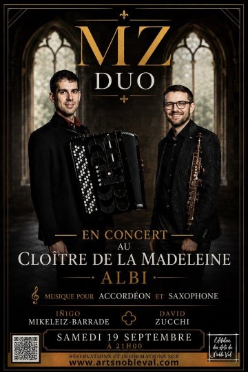 MZ Duo en concert au cloître de la Madeleine pour les Journées du Patrimoine