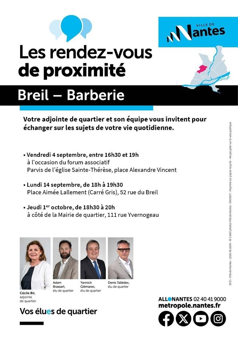 Les élues et élus à votre rencontre - Quartier Breil-Barberie